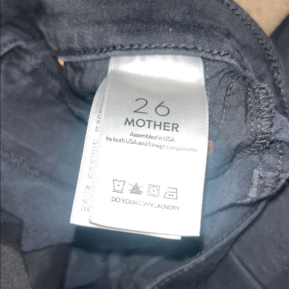 MOTHER The Insider Crop Step Fray Raw Hem Jeans Guilty Racer Black 26 - Picture 10 of 11